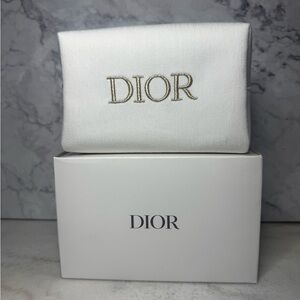 NEW White Dior Makeup Bag